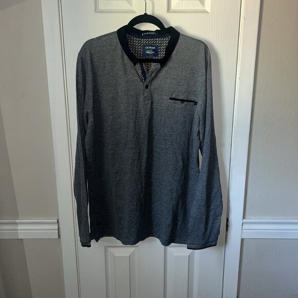 Le Shark Navy Blue Polo Long Sleeve Preppy Business Casual Sweater Mens Size XL - Picture 2 of 7